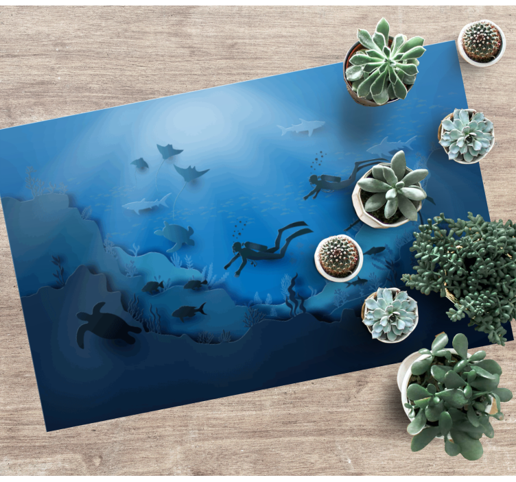 Underwater Exploration nature rug - TenStickers