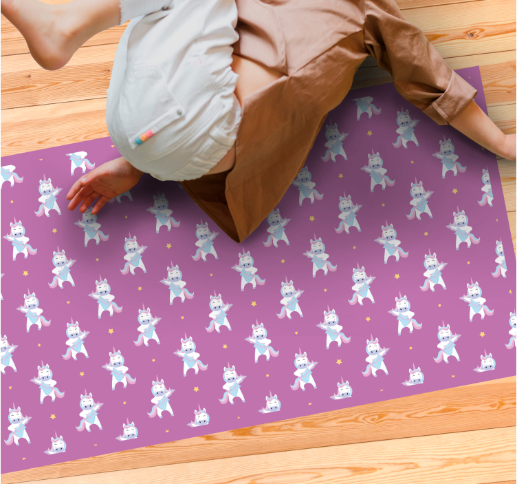 Unicorn Adventure Theme kids rug - TenStickers