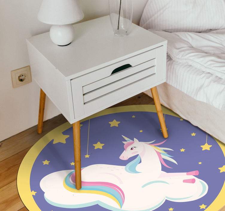 Unicorn Dream Circle nursery rug - TenStickers
