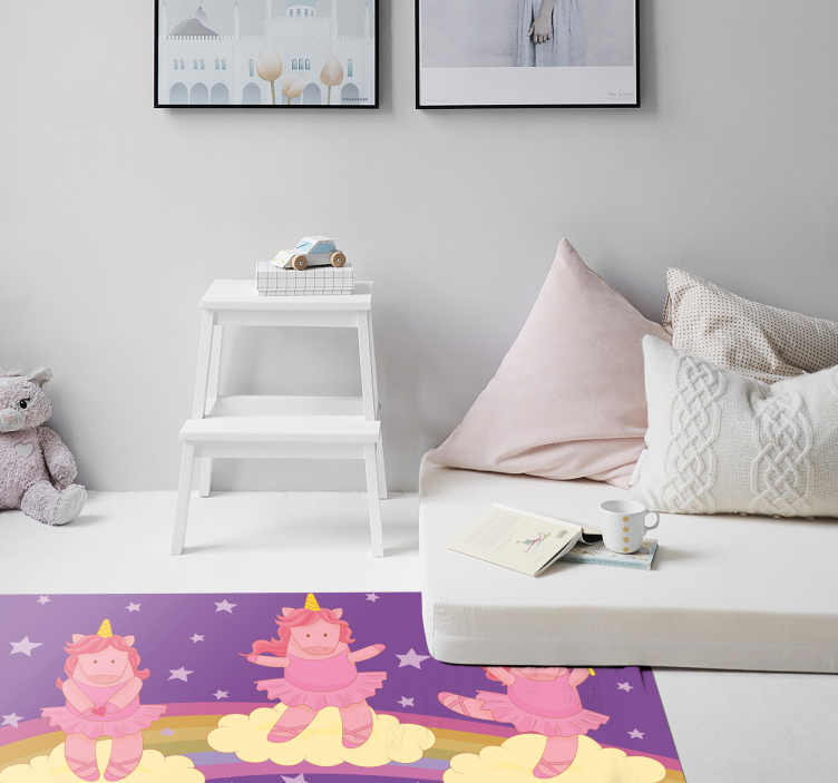 Unicorn Fantasy Dance kids carpet - TenStickers