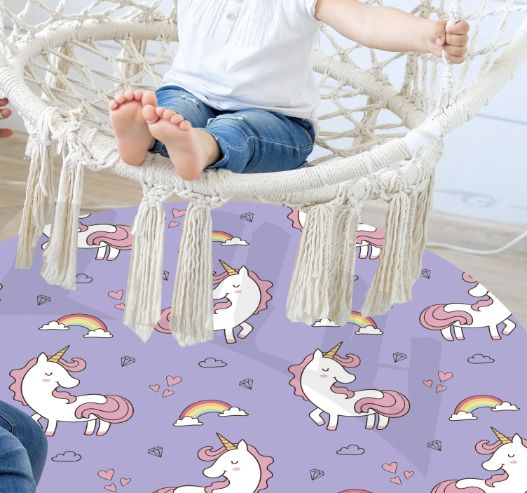 Unicorn Fantasy Pattern kids carpet - TenStickers