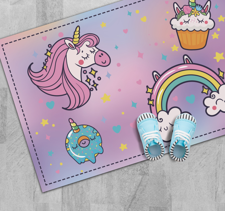 Unicorn Fantasy Theme kids rug - TenStickers