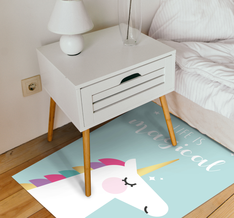 Unicorn Magical Phrase kids carpet - TenStickers