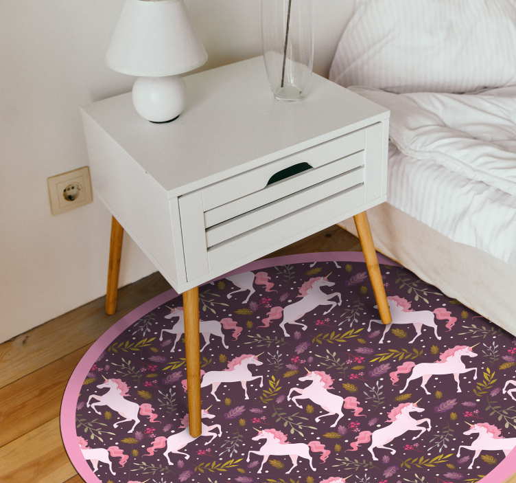 Unicorn Pattern Circle animal mat - TenStickers
