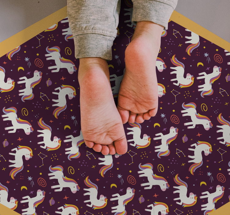 Unicorn Playzone kids carpet - TenStickers