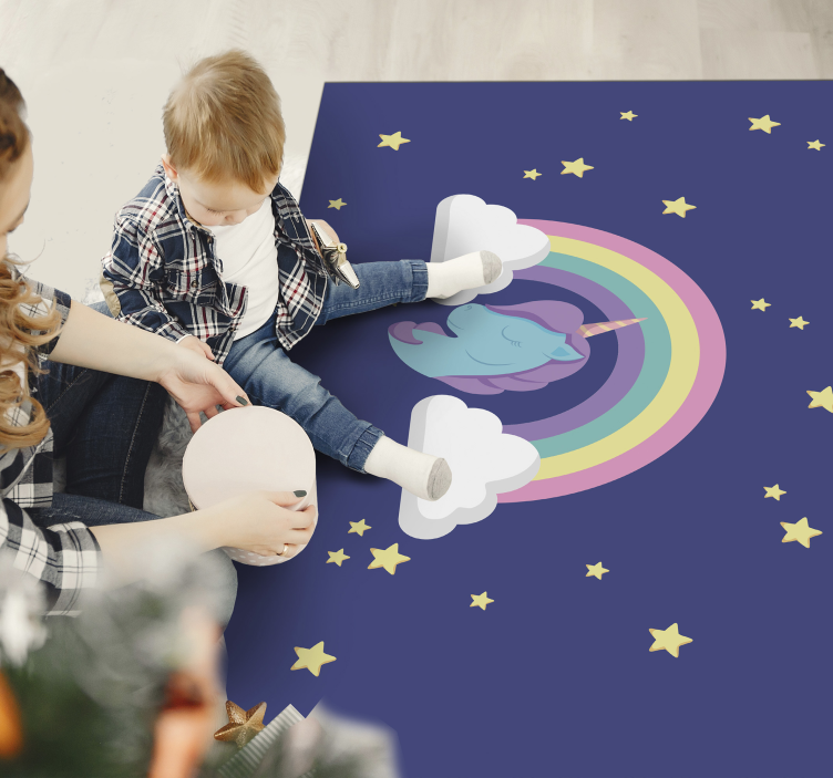 Unicorn Rainbow Graphic kids carpet - TenStickers