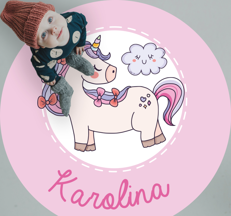 UNICORN WITH NAME custom floor mat - TenStickers