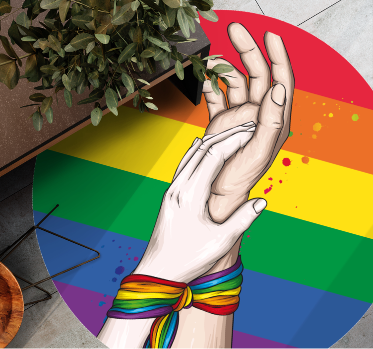 Unity hands rainbow event carpet - TenStickers