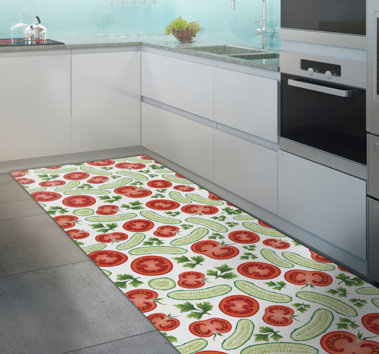 Vegetable Motif kitchen mat - TenStickers