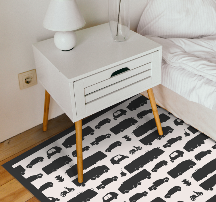 Vehicle Silhouettes road map rug - TenStickers
