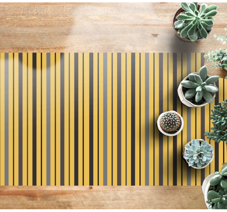 Vertical yellow pattern stripes rug - TenStickers