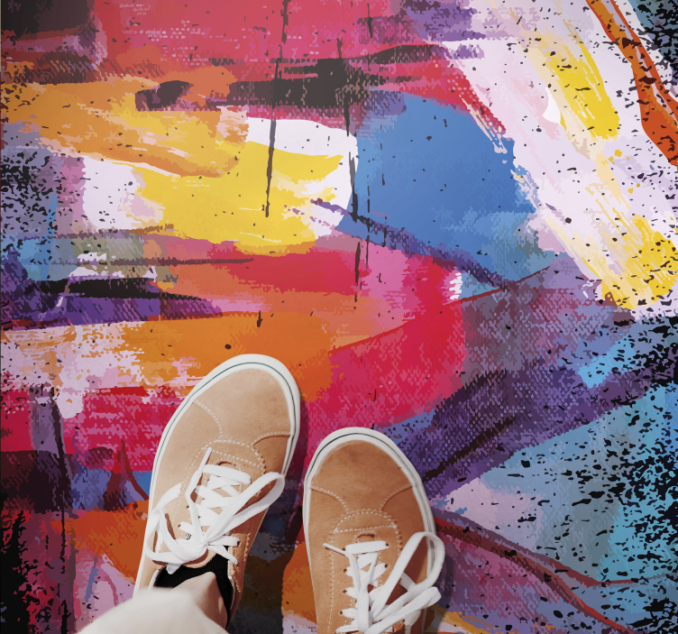 Vibrant Abstract Splash modern rug - TenStickers