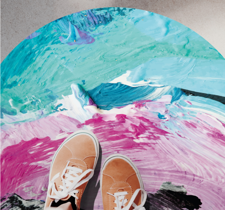 Vibrant abstract twirl texture rug - TenStickers