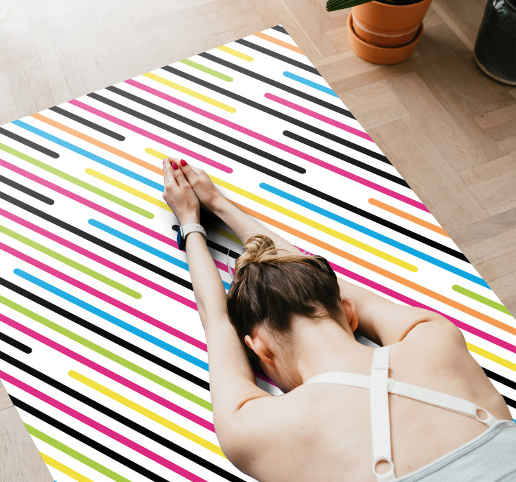Vibrant Slanted Lines stripes rug - TenStickers