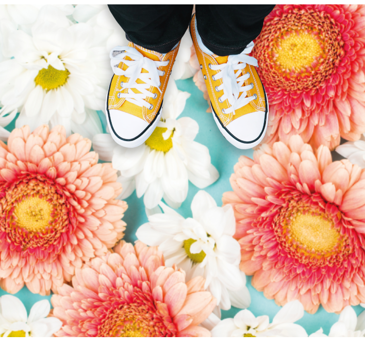 Vibrant blossom floral rug - TenStickers