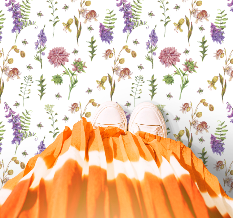 Vibrant Blossom Composition floral rug - TenStickers