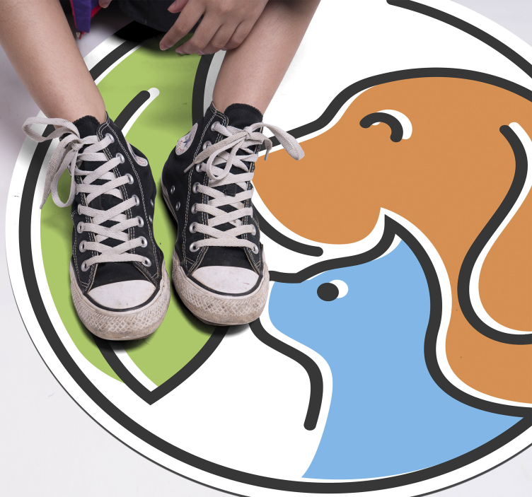 Stylized animal faces animal mat - TenStickers