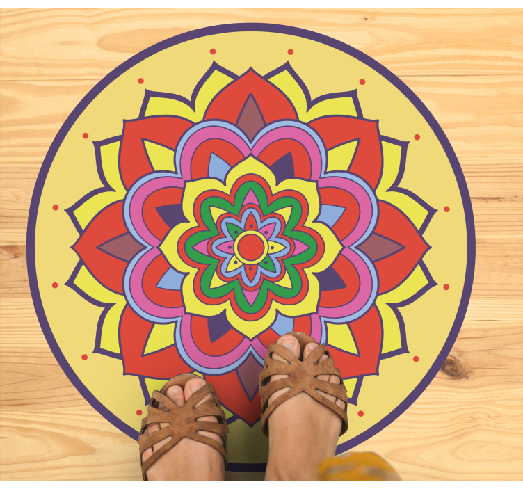 Colorful big flower mandala rug - TenStickers