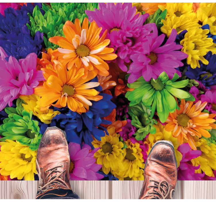 Vibrant Botanical Arrangement floral rug - TenStickers