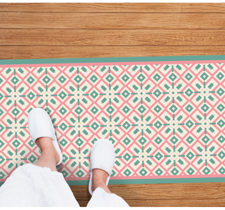 Vibrant geometric rug design geometric rug - TenStickers