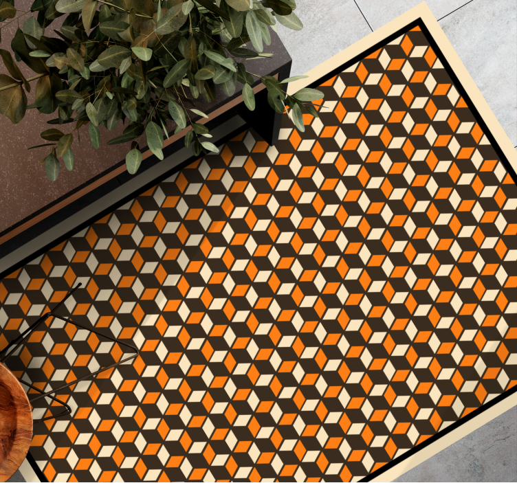 Vibrant Hexagonal Shapes geometric rug - TenStickers