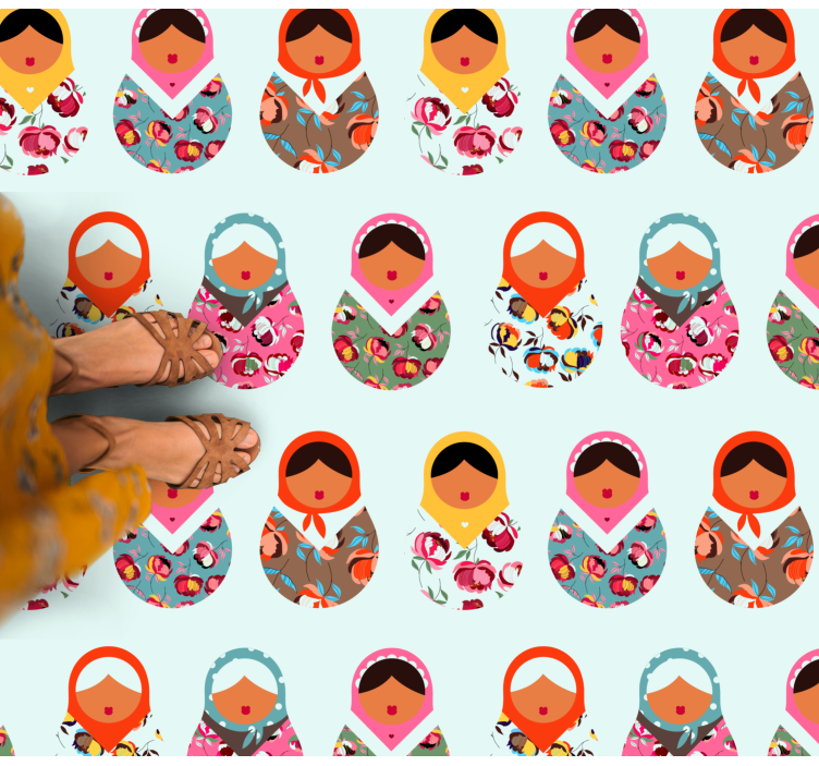 Vibrant Matryoshka Dolls ethnic rug - TenStickers