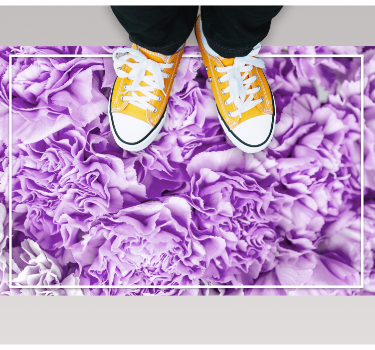 Vibrant Purple Blooms floral rug - TenStickers