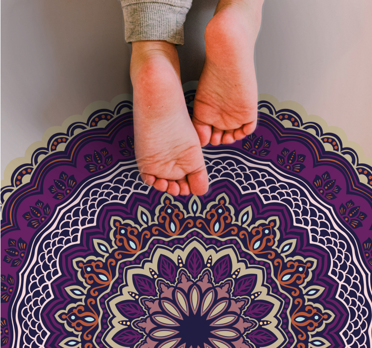 Vibrant purple design mandala rug - TenStickers