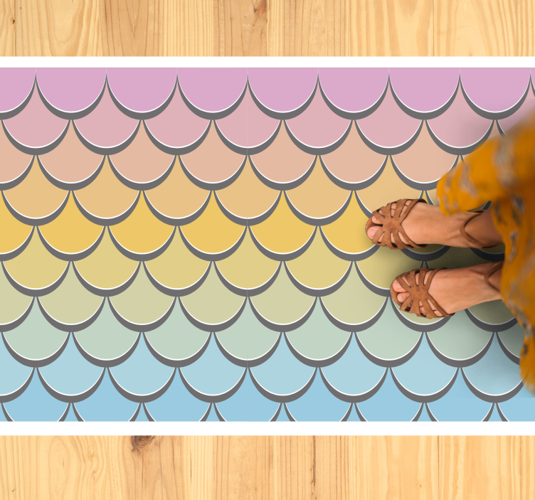 Colorful scales pattern texture rug - TenStickers