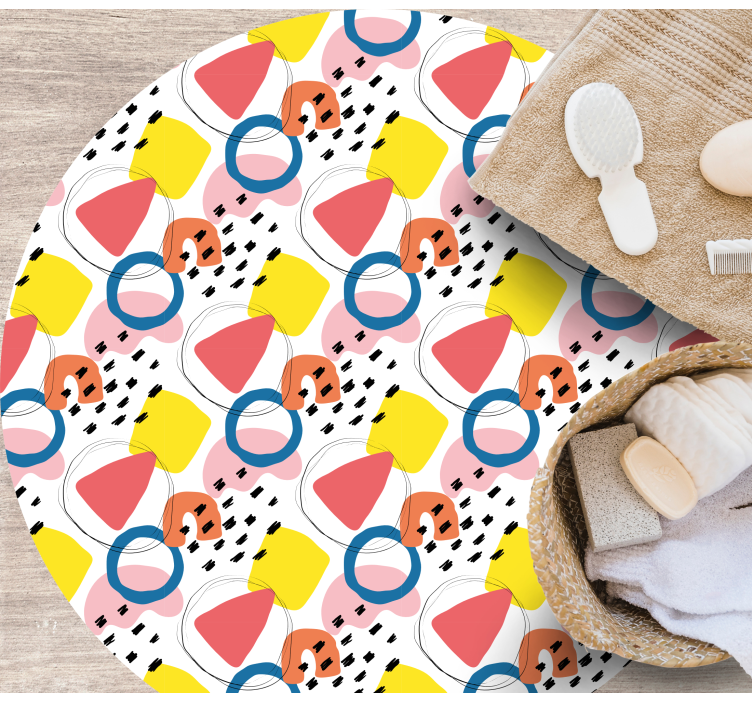 Vibrant Shape Arrangements minimalistic rug - TenStickers