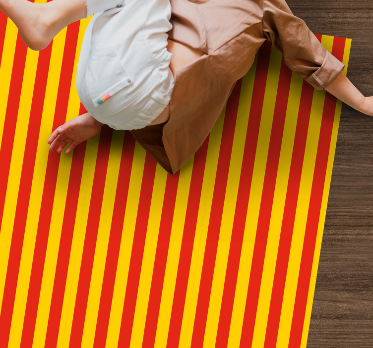 Vertical red and yellow stripes rug - TenStickers