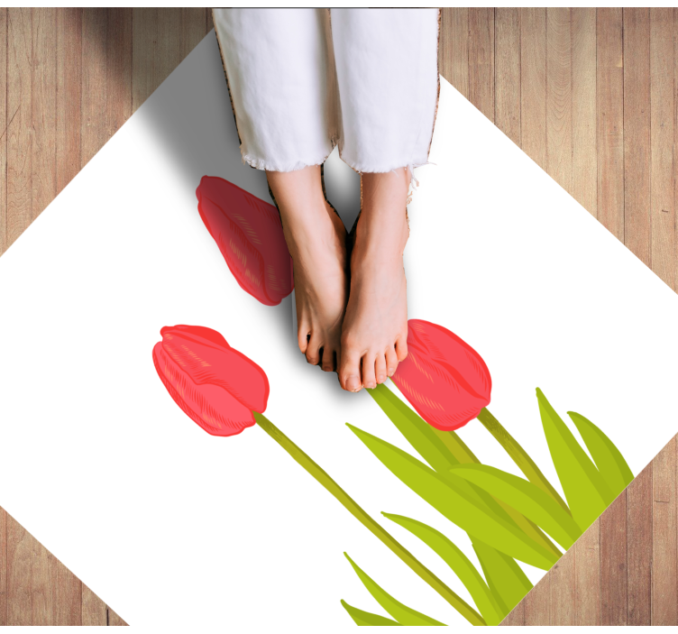 Vibrant Tulip Blossom floral rug - TenStickers