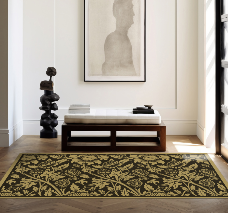 Botanical Pattern Accent floral rug - TenStickers