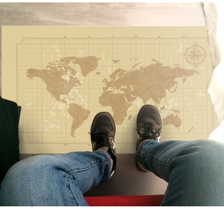 Vintage graphic map map rug - TenStickers