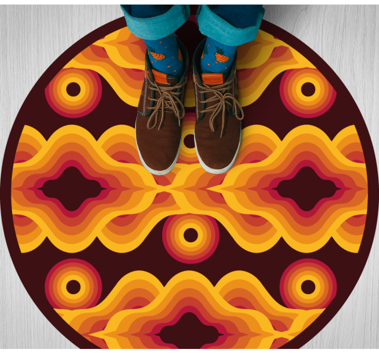 Vintage Spiral Motif mosaic rug - TenStickers