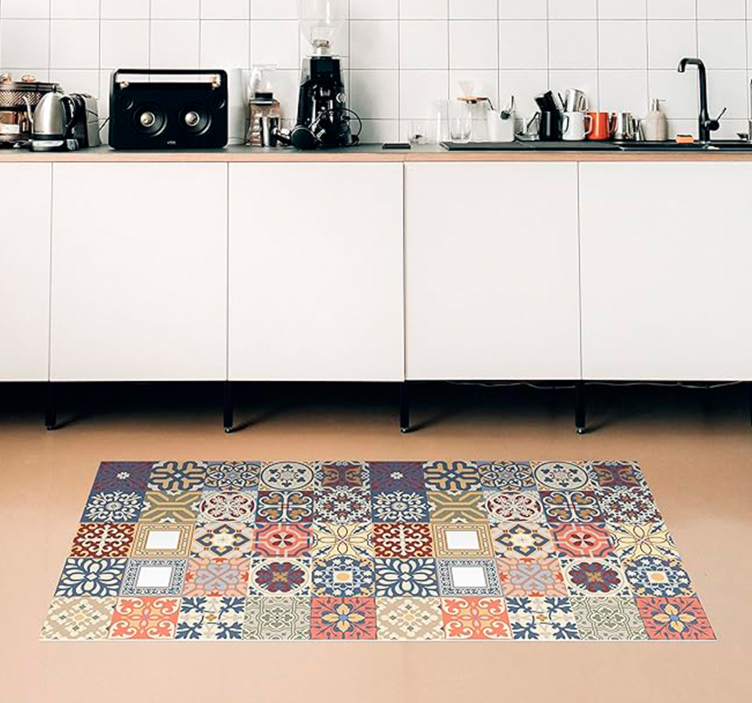 Simple Portuguese pattern tile carpet - TenStickers
