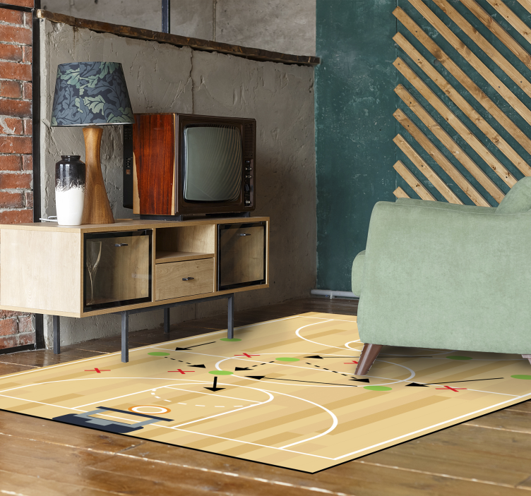 Vinyl rug basketball court play - TenStickers
