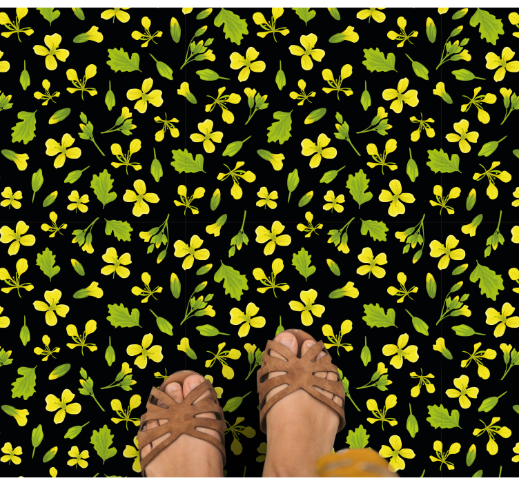 Vibrant Floral Pattern nature rug - TenStickers