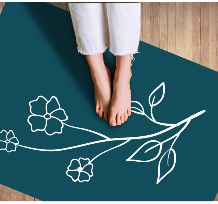 Vibrant Floral Stem floral rug - TenStickers