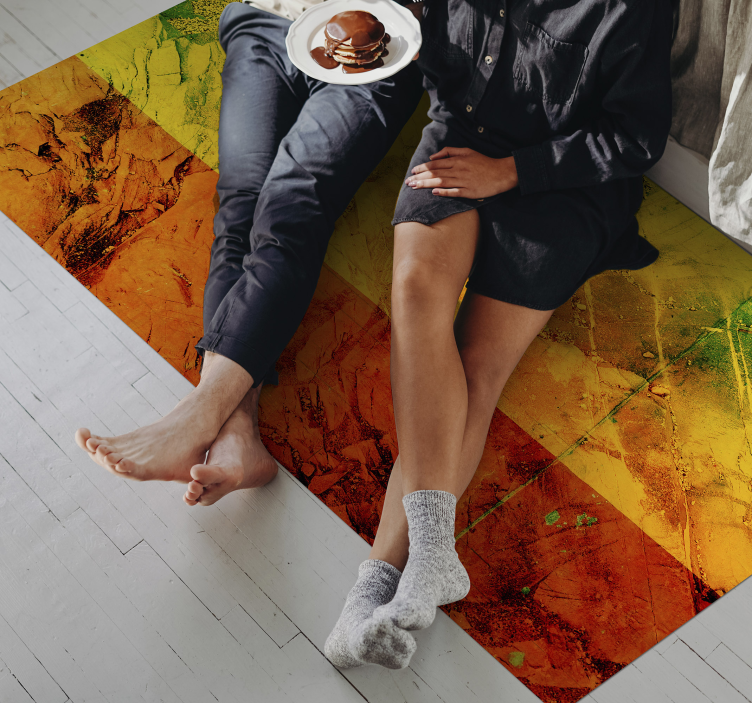 Warm Color Layers texture rug - TenStickers