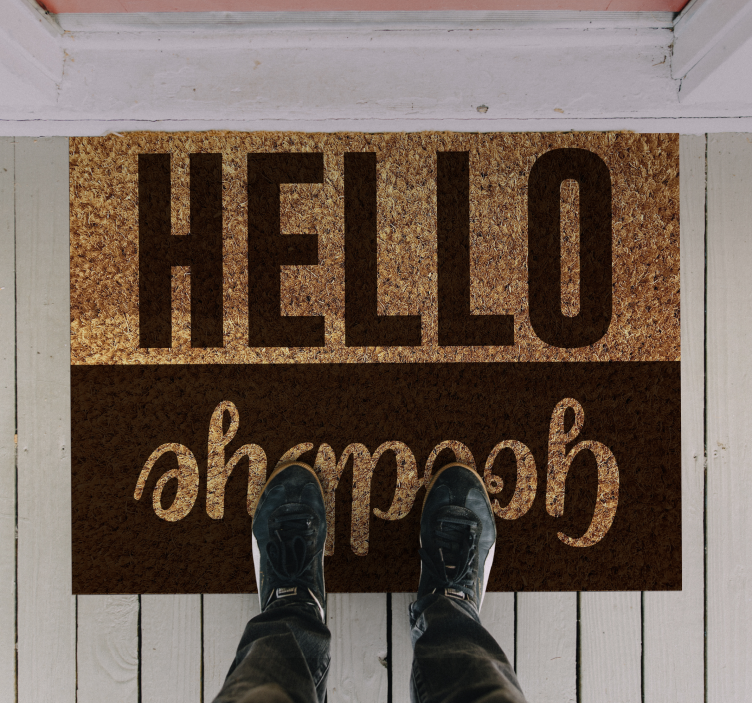 Hello goodbye textured entrance hall rug - TenStickers