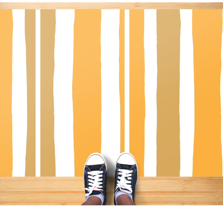Warm orange lines stripes rug - TenStickers