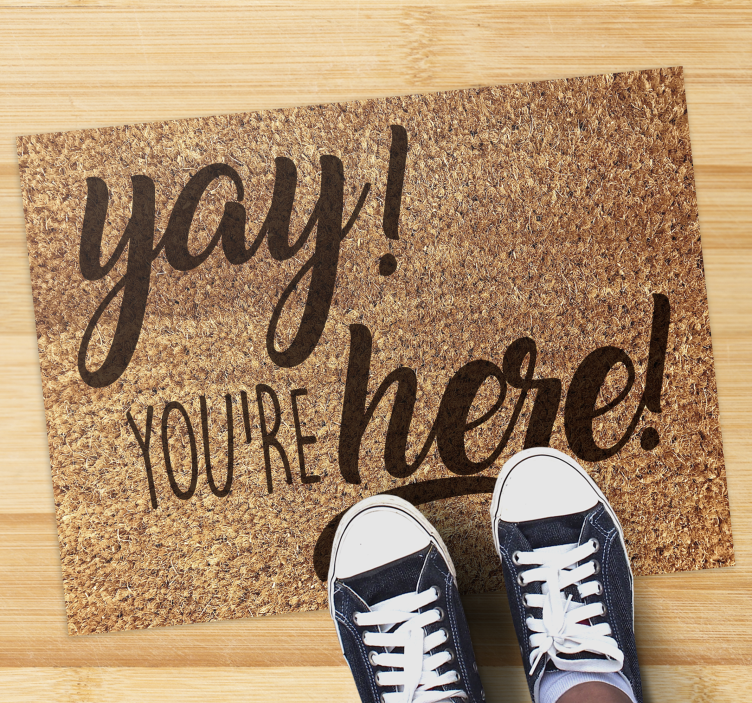 Warm welcome phrase entrance hall rug - TenStickers
