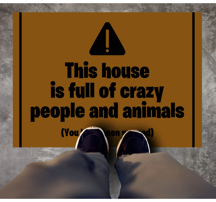 House full of crazy people quote rug - TenStickers
