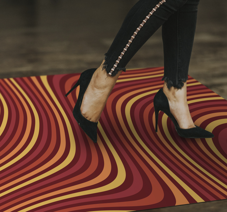 Wavy retro colorflow vintage rug - TenStickers