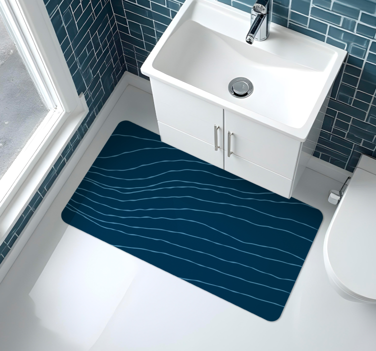 Wavy line patterns bathroom mat - TenStickers