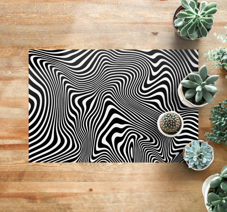 Wavy Optical Illusion stripes rug - TenStickers