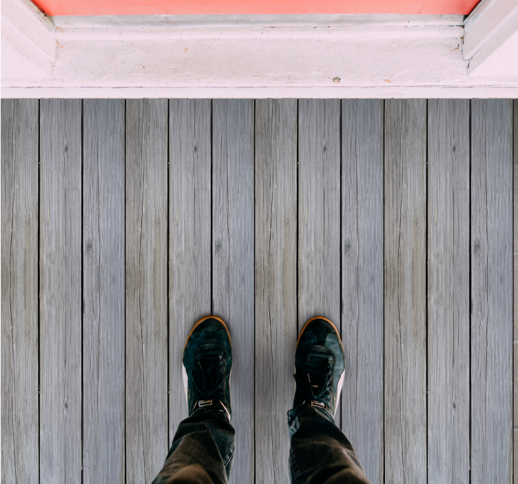 Weathered greyn planks wood effect rug - TenStickers