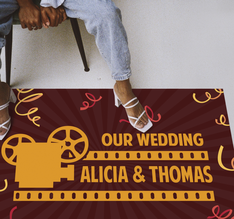 WEDDING CELEBRATION MOTIF custom floor mat - TenStickers