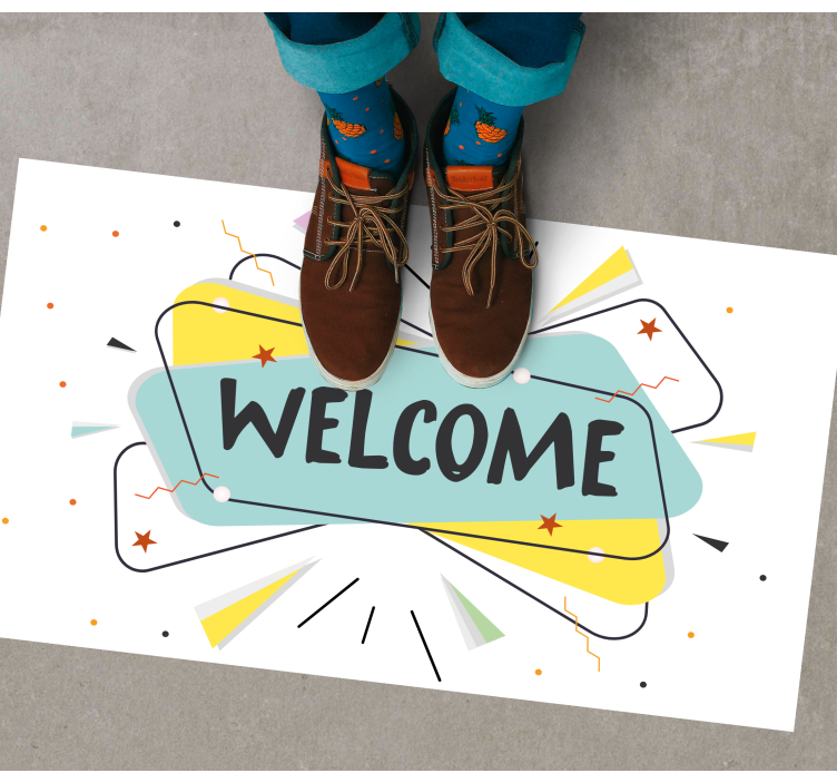 Abstract welcome entrance hall rug - TenStickers